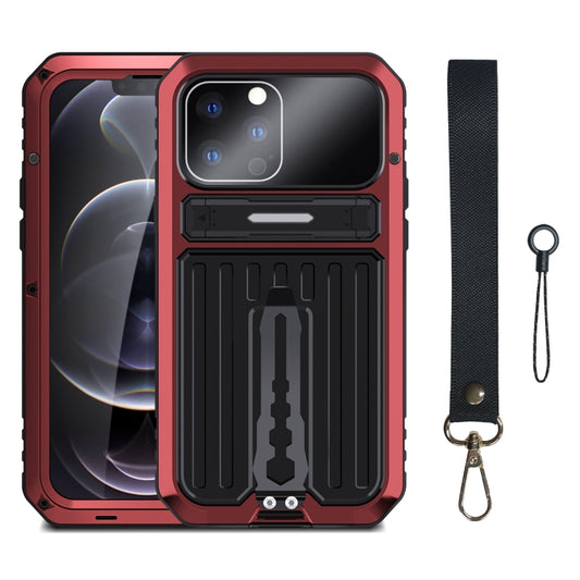 For iPhone 13 Pro Armor Shockproof Splash-proof Dust-proof Phone Case with Holder (Red) by buy2fix