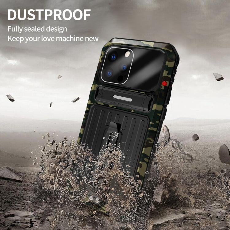 For iPhone 13 Pro Armor Shockproof Splash-proof Dust-proof Phone Case with Holder (Camouflage) - iPhone 13 Pro Cases by buy2fix | Online Shopping UK | buy2fix