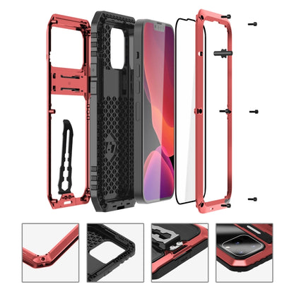 For iPhone 12 Pro Armor Shockproof Splash-proof Dust-proof Phone Case with Holder(Red) - iPhone 12 / 12 Pro Cases by buy2fix | Online Shopping UK | buy2fix