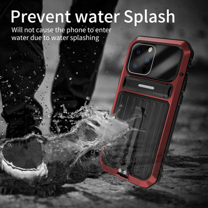 For iPhone 12 Pro Armor Shockproof Splash-proof Dust-proof Phone Case with Holder(Red) - iPhone 12 / 12 Pro Cases by buy2fix | Online Shopping UK | buy2fix