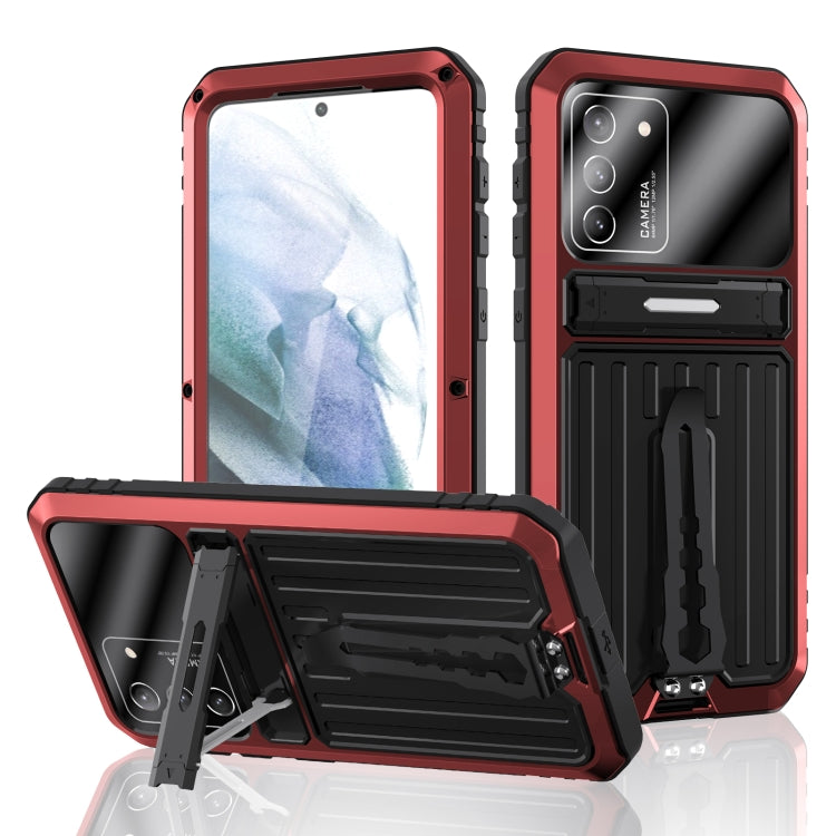 For Samsung Galaxy S21 5G Armor Shockproof Splash-proof Dust-proof Phone Case with Holder(Red) - Galaxy S21 5G Cases by buy2fix | Online Shopping UK | buy2fix