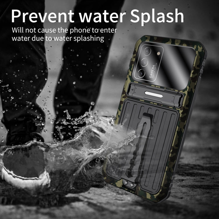 For Samsung Galaxy S21 5G Armor Shockproof Splash-proof Dust-proof Phone Case with Holder(Camouflage) - Galaxy S21 5G Cases by buy2fix | Online Shopping UK | buy2fix