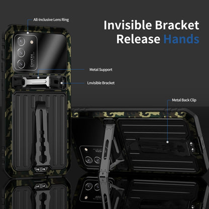For Samsung Galaxy S21 5G Armor Shockproof Splash-proof Dust-proof Phone Case with Holder(Camouflage) - Galaxy S21 5G Cases by buy2fix | Online Shopping UK | buy2fix