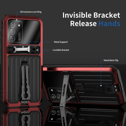 For Samsung Galaxy S21+ 5G Armor Shockproof Splash-proof Dust-proof Phone Case with Holder(Red) - Galaxy S21+ 5G Cases by buy2fix | Online Shopping UK | buy2fix