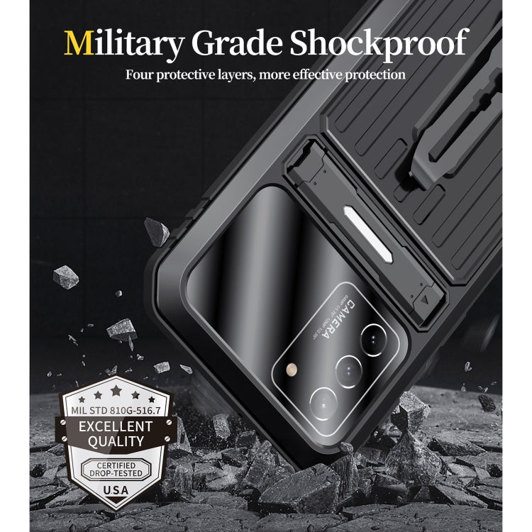 For Samsung Galaxy S21+ 5G Armor Shockproof Splash-proof Dust-proof Phone Case with Holder(Black) - Galaxy S21+ 5G Cases by buy2fix | Online Shopping UK | buy2fix