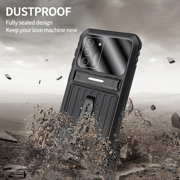 For Samsung Galaxy S21+ 5G Armor Shockproof Splash-proof Dust-proof Phone Case with Holder(Black) - Galaxy S21+ 5G Cases by buy2fix | Online Shopping UK | buy2fix