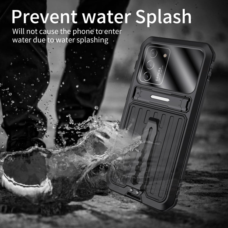 For Samsung Galaxy S21+ 5G Armor Shockproof Splash-proof Dust-proof Phone Case with Holder(Black) - Galaxy S21+ 5G Cases by buy2fix | Online Shopping UK | buy2fix