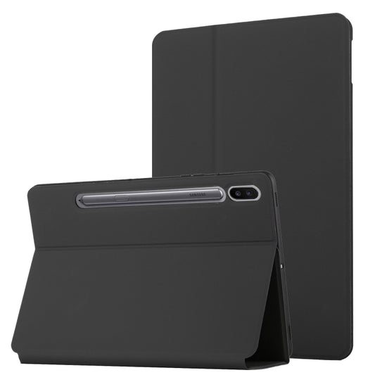 For Samsung Galaxy Tab S8 / Galaxy Tab S7 SM-T870/T875 Dual-Folding Horizontal Flip Tablet Leather Case with Holder & Sleep / Wake-up Function(Black) - Galaxy Tab S8 Cases by buy2fix | Online Shopping UK | buy2fix