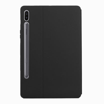 For Samsung Galaxy Tab S8 / Galaxy Tab S7 SM-T870/T875 Dual-Folding Horizontal Flip Tablet Leather Case with Holder & Sleep / Wake-up Function(Black) - Galaxy Tab S8 Cases by buy2fix | Online Shopping UK | buy2fix