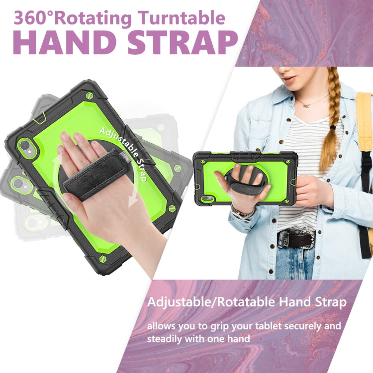 For Lenovo Tab M10 HD TB-X306X Shockproof Colorful Silicone + PC Protective Tablet Case with Holder & Shoulder Strap & Hand Strap(Black Yellow Green) - Lenovo by buy2fix | Online Shopping UK | buy2fix