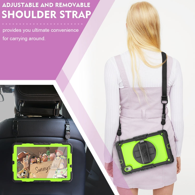 For Lenovo Tab M10 HD TB-X306X Shockproof Colorful Silicone + PC Protective Tablet Case with Holder & Shoulder Strap & Hand Strap(Black Yellow Green) - Lenovo by buy2fix | Online Shopping UK | buy2fix