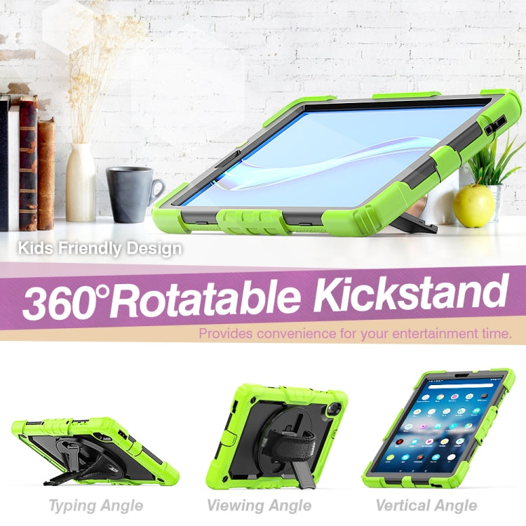 For Lenovo Tab M10 HD TB-X306X Shockproof Colorful Silicone + PC Protective Tablet Case with Holder & Shoulder Strap & Hand Strap(Yellow Green) - Lenovo by buy2fix | Online Shopping UK | buy2fix