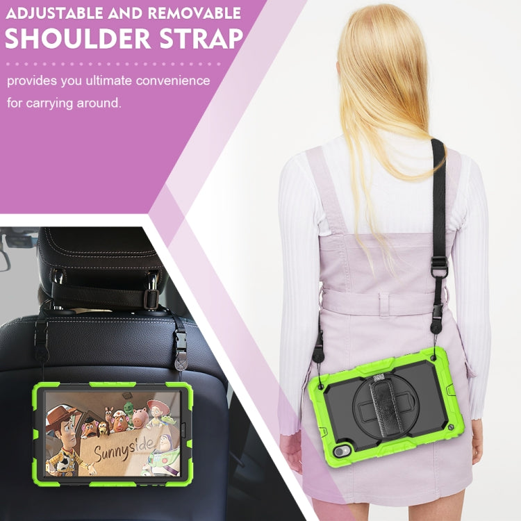For Lenovo Tab M10 HD TB-X306X Shockproof Colorful Silicone + PC Protective Tablet Case with Holder & Shoulder Strap & Hand Strap(Yellow Green) - Lenovo by buy2fix | Online Shopping UK | buy2fix