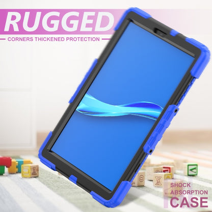 For Lenovo Tab M10 HD TB-X306X Shockproof Colorful Silicone + PC Protective Tablet Case with Holder & Shoulder Strap & Hand Strap(Blue) - Lenovo by buy2fix | Online Shopping UK | buy2fix