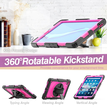 For Lenovo Tab M10 HD TB-X306X Shockproof Colorful Silicone + PC Protective Tablet Case with Holder & Shoulder Strap & Hand Strap(Rose Red) - Lenovo by buy2fix | Online Shopping UK | buy2fix