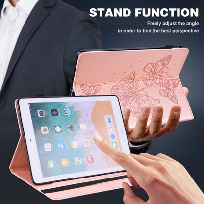 For iPad Pro 11 2022 / 2021 / Air 2020 10.9 Embossed Butterfly Leather Tablet Case(Pink) - iPad Pro 11 (2022/2021) Cases by buy2fix | Online Shopping UK | buy2fix
