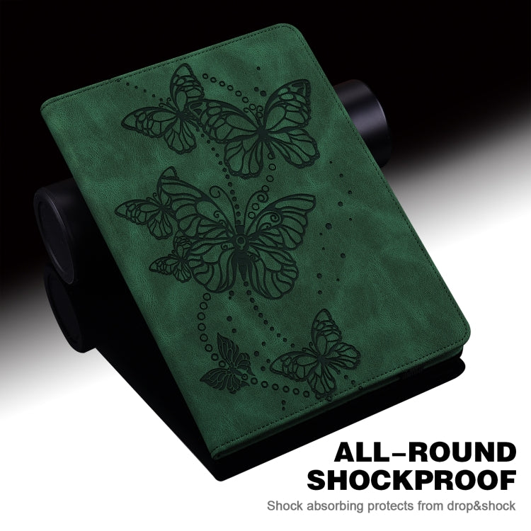 For iPad Pro 11 2022 / 2021 / Air 2020 10.9 Embossed Butterfly Leather Tablet Case(Green) - iPad Pro 11 (2022/2021) Cases by buy2fix | Online Shopping UK | buy2fix