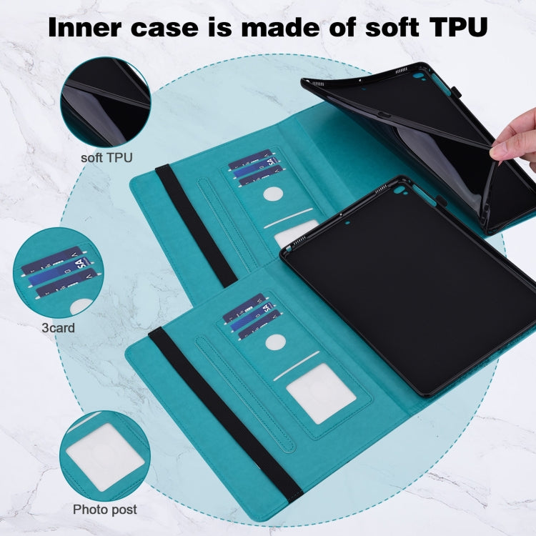 Embossed Butterfly Pattern Horizontal Flip Leather Tablet Case For iPad 10.2 (2021/2020/2019) / Air 10.5 2019(Blue) - iPad 10.2 Cases by buy2fix | Online Shopping UK | buy2fix