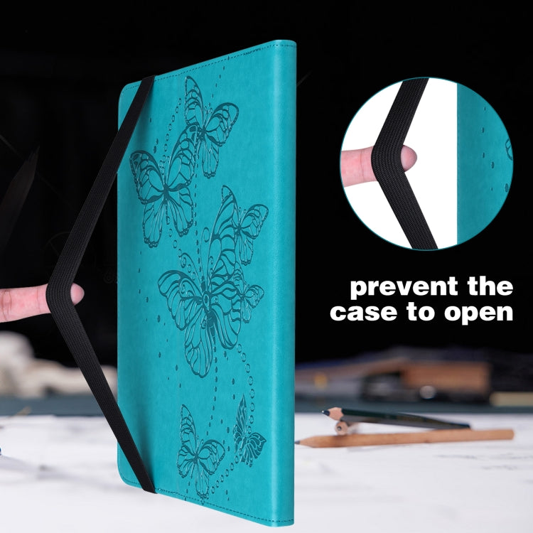 Embossed Butterfly Pattern Horizontal Flip Leather Tablet Case For iPad 10.2 (2021/2020/2019) / Air 10.5 2019(Blue) - iPad 10.2 Cases by buy2fix | Online Shopping UK | buy2fix