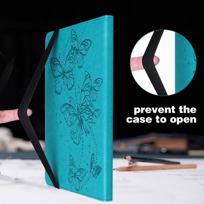Embossed Butterfly Pattern Horizontal Flip Leather Tablet Case For iPad 10.2 (2021/2020/2019) / Air 10.5 2019(Blue) - iPad 10.2 Cases by buy2fix | Online Shopping UK | buy2fix