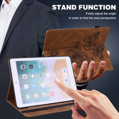 Embossed Butterfly Pattern Horizontal Flip Leather Tablet Case For iPad 10.2 (2021/2020/2019) / Air 10.5 2019(Brown) - iPad 10.2 Cases by buy2fix | Online Shopping UK | buy2fix