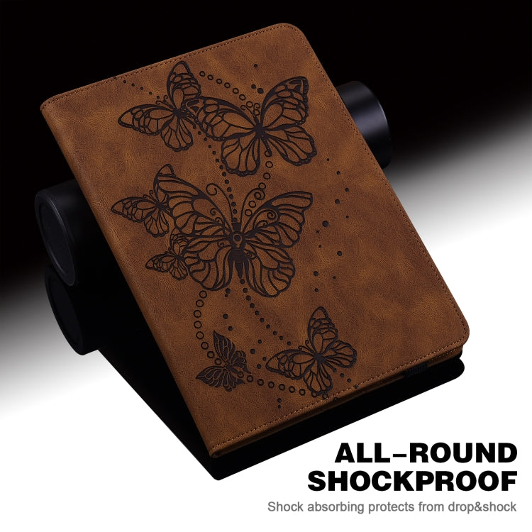 Embossed Butterfly Pattern Horizontal Flip Leather Tablet Case For iPad 10.2 (2021/2020/2019) / Air 10.5 2019(Brown) - iPad 10.2 Cases by buy2fix | Online Shopping UK | buy2fix