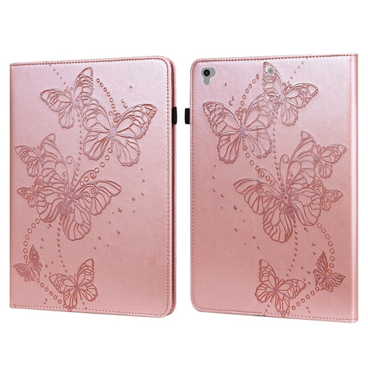 Embossed Butterfly Pattern Horizontal Flip Leather Tablet Case For iPad 9.7 (2018/2017) / Air 2 / Air(Pink) - iPad 9.7 (2018) & (2017) Cases by buy2fix | Online Shopping UK | buy2fix