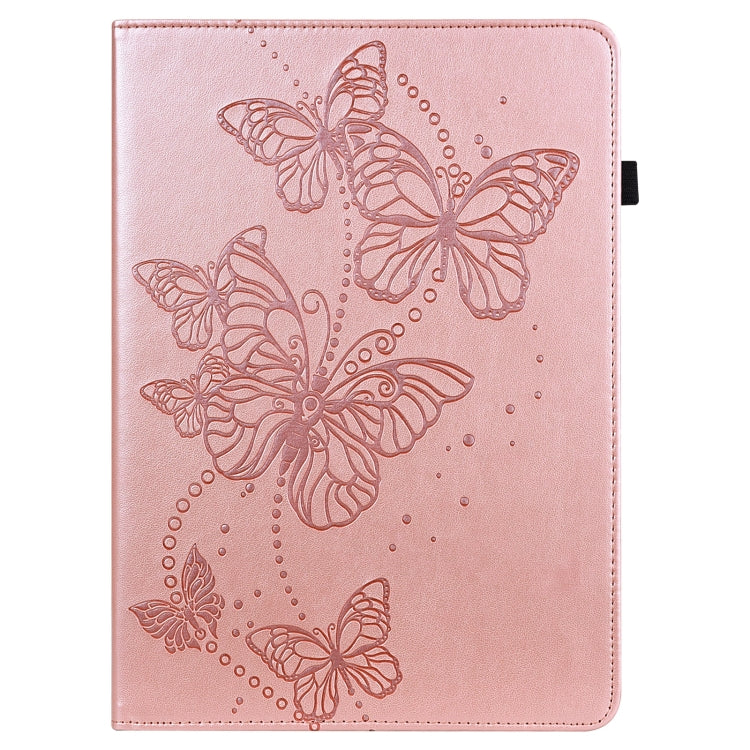 For Samsung Galaxy Tab S8 / Galaxy Tab S7 T870/T875/T876B Embossed Butterfly Pattern Horizontal Flip Leather Tablet Case(Pink) by buy2fix