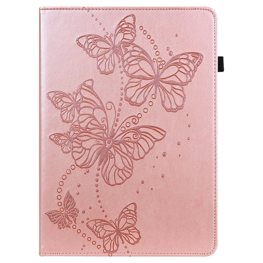 For Samsung Galaxy Tab S8 / Galaxy Tab S7 T870/T875/T876B Embossed Butterfly Pattern Horizontal Flip Leather Tablet Case(Pink) by buy2fix