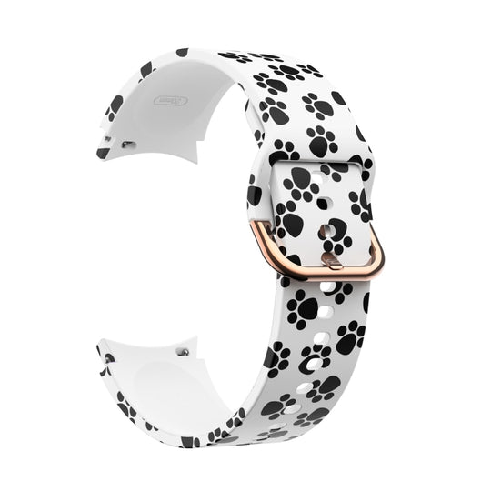 For Samsung Galaxy Watch4 / Watch4 Classic Silicone Printing Watch Band(Cat Paw)