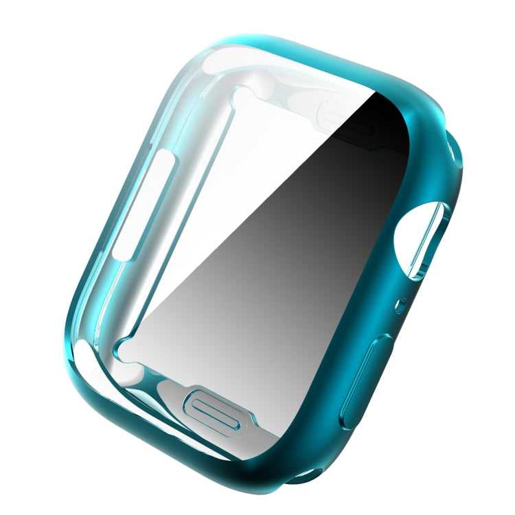 Shockproof TPU All-inclusive Electroplate Protective Case For Apple Watch Series 9 / 8 / 7 41mm(Dai Cyan) by buy2fix