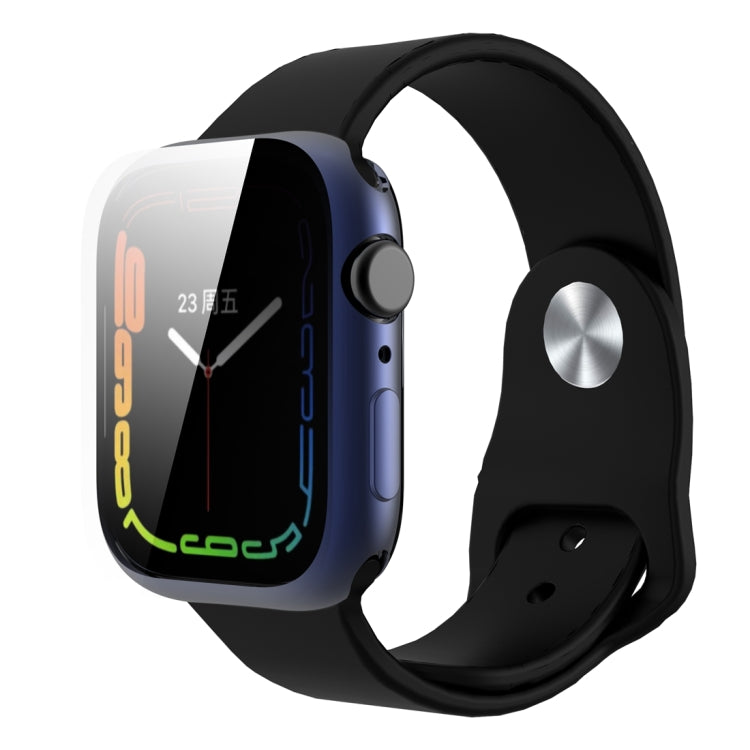 Shockproof TPU All-inclusive Electroplate Protective Case For Apple Watch Series 9 / 8 / 7 41mm(Navy Blue) by buy2fix