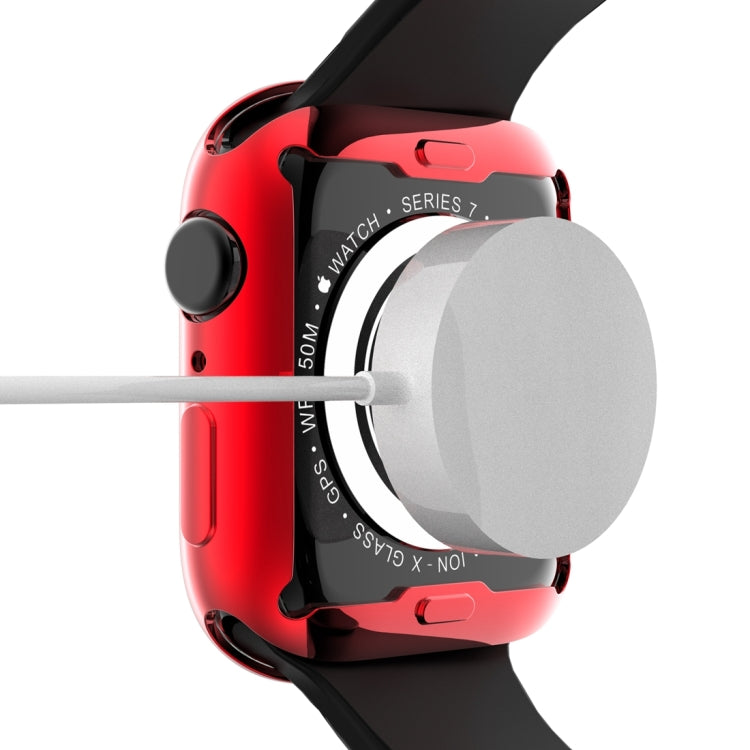 Shockproof TPU All-inclusive Electroplate Protective Case For Apple Watch Series 9 / 8 / 7 41mm(Red) by buy2fix