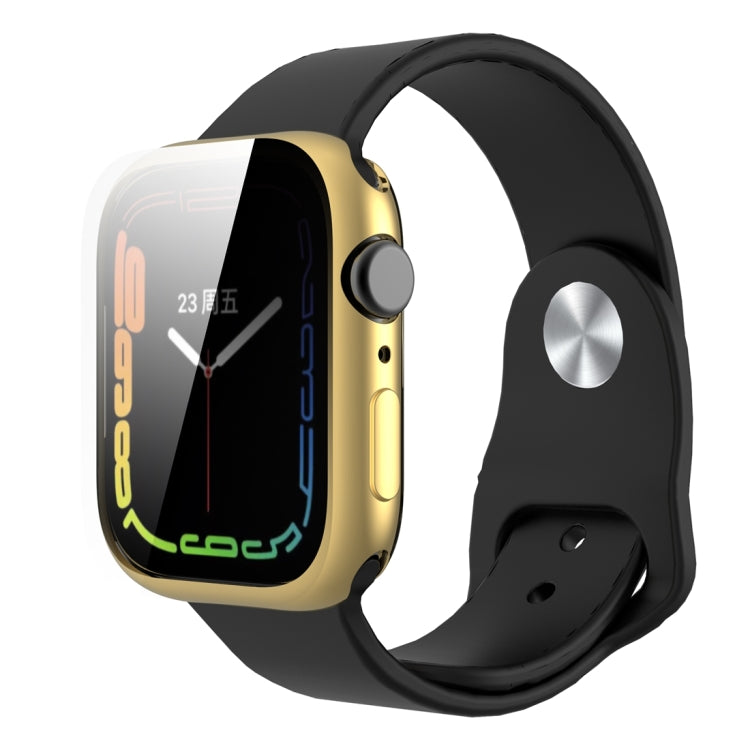 Shockproof TPU All-inclusive Electroplate Protective Case For Apple Watch Series 9 / 8 / 7 41mm(Gold) by buy2fix