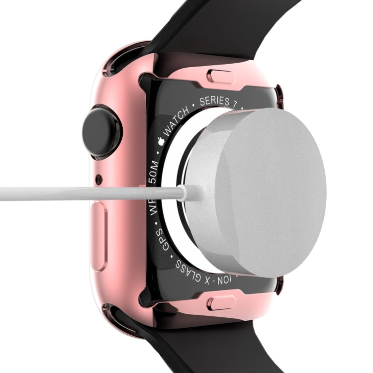 Shockproof TPU All-inclusive Electroplate Protective Case For Apple Watch Series 9 / 8 / 7 45mm(Pink) by buy2fix