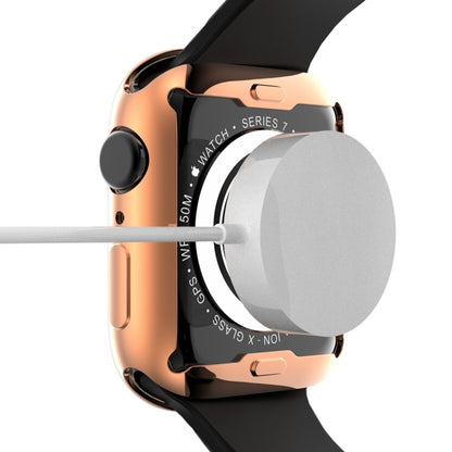 Shockproof TPU All-inclusive Electroplate Protective Case For Apple Watch Series 9 / 8 / 7 45mm(Rose Gold) by buy2fix