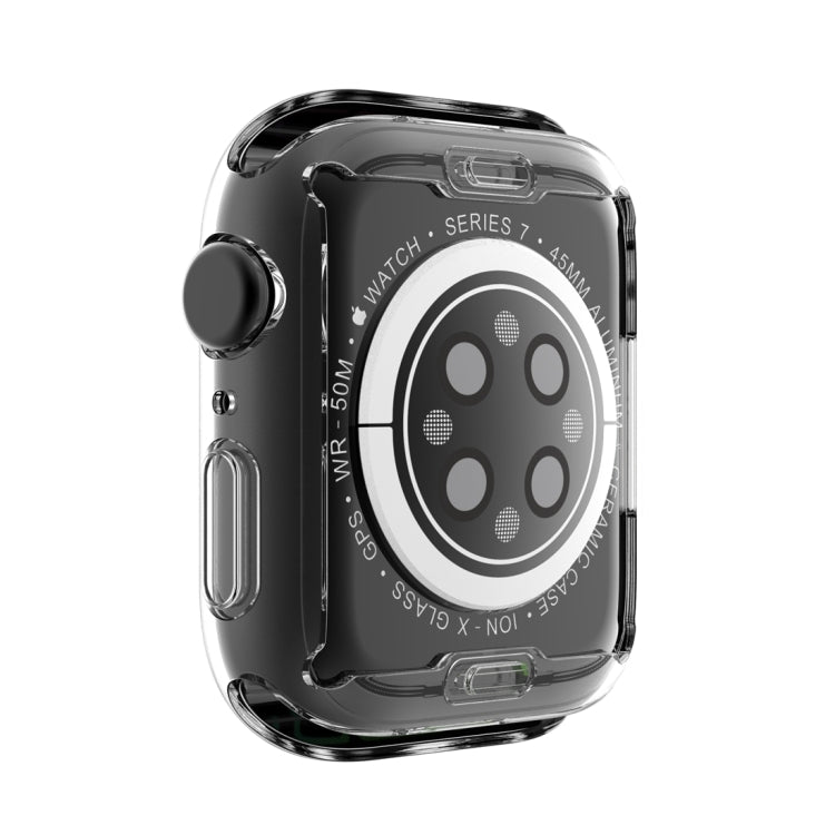 Shockproof TPU All-inclusive Electroplate Protective Case For Apple Watch Series 9 / 8 / 7 45mm(Transparent) by buy2fix