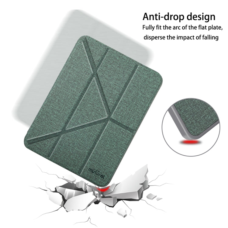 For iPad mini 6 / mini 2024 Mutural Multi-fold Smart Leather Tablet Case(Dark Green) - iPad mini 6 Cases by Mutural | Online Shopping UK | buy2fix