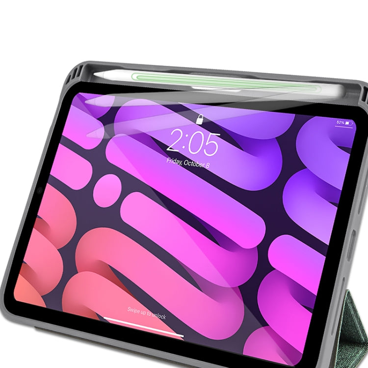 For iPad mini 6 / mini 2024 Mutural YASHI Series Cloth Pattern Texture Horizontal Flip Tablet Case(Black) - iPad mini 6 Cases by Mutural | Online Shopping UK | buy2fix