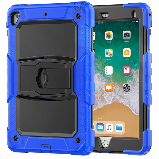 Shockproof Colorful Silicone + Black PC Tablet Protective Case with Holder & Shoulder Strap For iPad 9.7 2018 / 2017(Blue) - iPad 9.7 (2018) & (2017) Cases by buy2fix | Online Shopping UK | buy2fix
