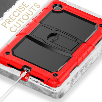 Shockproof Colorful Silicone + Black PC Tablet Protective Case with Holder & Shoulder Strap For Samsung Galaxy Tab A7 2020 T500(Red) - Other Galaxy Tab PC by buy2fix | Online Shopping UK | buy2fix