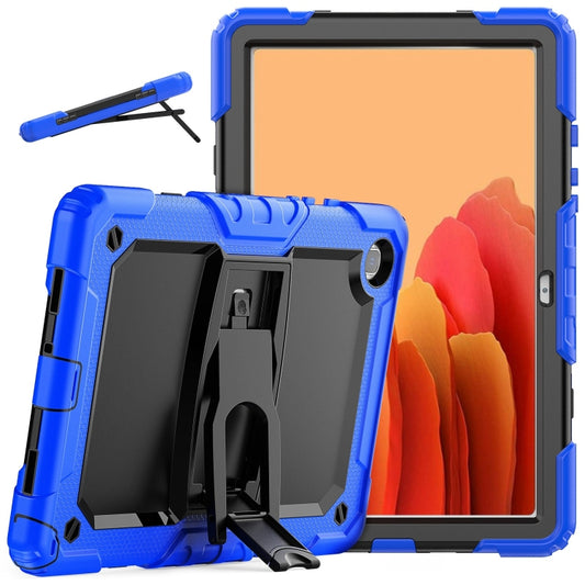 Shockproof Colorful Silicone + Black PC Tablet Protective Case with Holder & Shoulder Strap For Samsung Galaxy Tab A7 2020 T500(Blue) - Other Galaxy Tab PC by buy2fix | Online Shopping UK | buy2fix