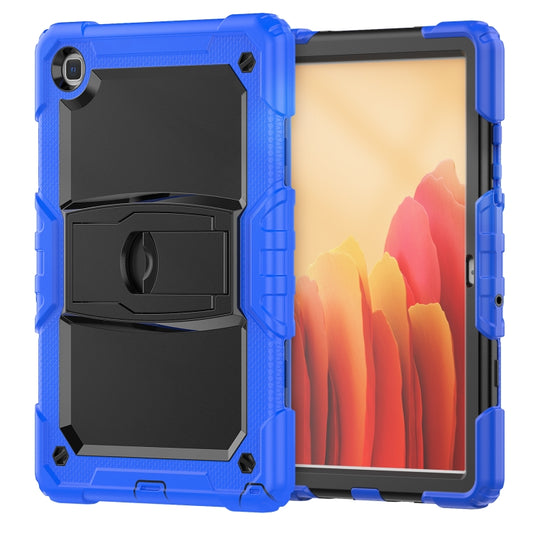 Shockproof Colorful Silicone + Black PC Tablet Protective Case with Holder & Shoulder Strap For Samsung Galaxy Tab A7 2020 T500(Blue) - Other Galaxy Tab PC by buy2fix | Online Shopping UK | buy2fix
