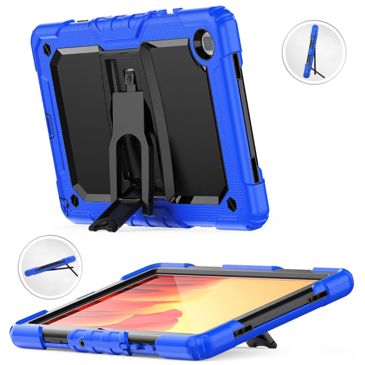 Shockproof Colorful Silicone + Black PC Tablet Protective Case with Holder & Shoulder Strap For Samsung Galaxy Tab A7 2020 T500(Blue) - Other Galaxy Tab PC by buy2fix | Online Shopping UK | buy2fix