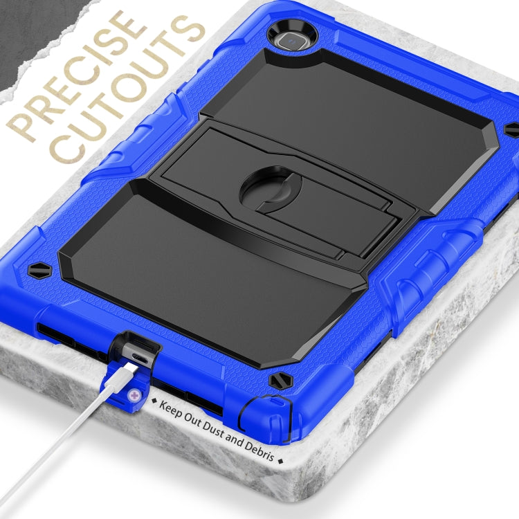 Shockproof Colorful Silicone + Black PC Tablet Protective Case with Holder & Shoulder Strap For Samsung Galaxy Tab A7 2020 T500(Blue) - Other Galaxy Tab PC by buy2fix | Online Shopping UK | buy2fix