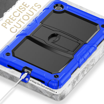 Shockproof Colorful Silicone + Black PC Tablet Protective Case with Holder & Shoulder Strap For Samsung Galaxy Tab A7 2020 T500(Blue) - Other Galaxy Tab PC by buy2fix | Online Shopping UK | buy2fix