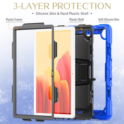 Shockproof Colorful Silicone + Black PC Tablet Protective Case with Holder & Shoulder Strap For Samsung Galaxy Tab A7 2020 T500(Blue) - Other Galaxy Tab PC by buy2fix | Online Shopping UK | buy2fix