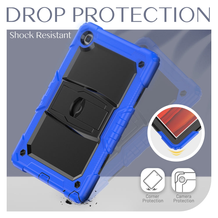 Shockproof Colorful Silicone + Black PC Tablet Protective Case with Holder & Shoulder Strap For Samsung Galaxy Tab A7 2020 T500(Blue) - Other Galaxy Tab PC by buy2fix | Online Shopping UK | buy2fix