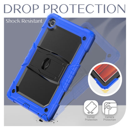 Shockproof Colorful Silicone + Black PC Tablet Protective Case with Holder & Shoulder Strap For Samsung Galaxy Tab A7 2020 T500(Blue) - Other Galaxy Tab PC by buy2fix | Online Shopping UK | buy2fix