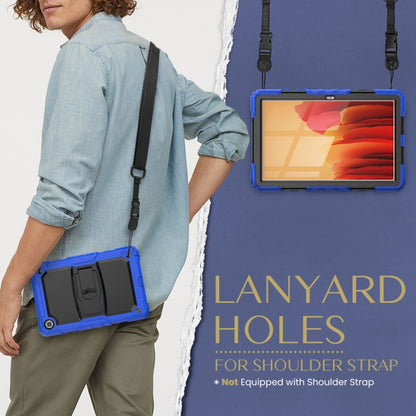 Shockproof Colorful Silicone + Black PC Tablet Protective Case with Holder & Shoulder Strap For Samsung Galaxy Tab A7 2020 T500(Blue) - Other Galaxy Tab PC by buy2fix | Online Shopping UK | buy2fix